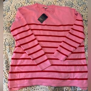 Pink and Red Striped Sweater